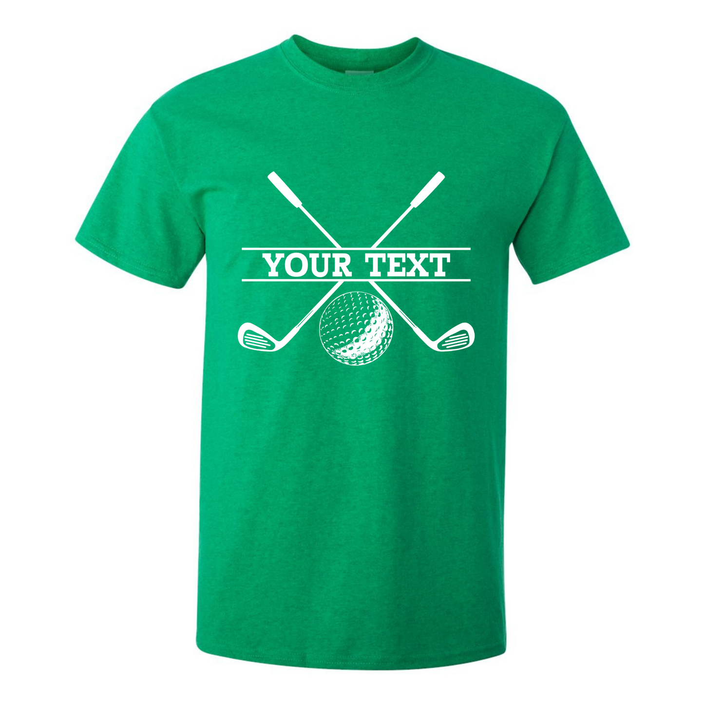 Personalized Golf Ball Crossed Clubs YOUR NAME Print Design T-Shirt