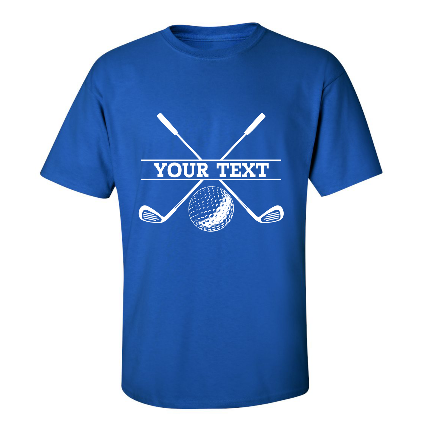 Personalized Golf Ball Crossed Clubs YOUR NAME Print Design T-Shirt