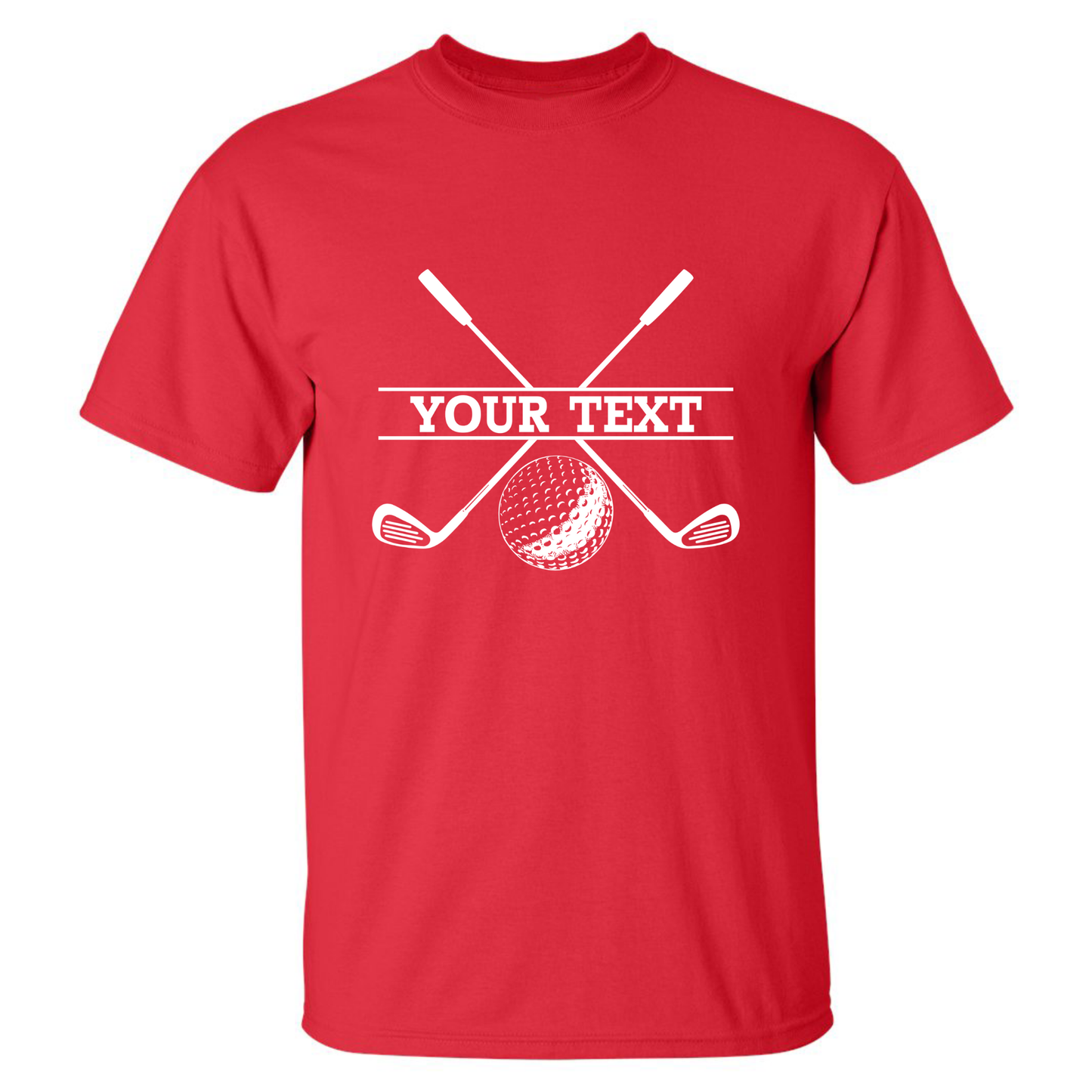 Personalized Golf Ball Crossed Clubs YOUR NAME Print Design T-Shirt