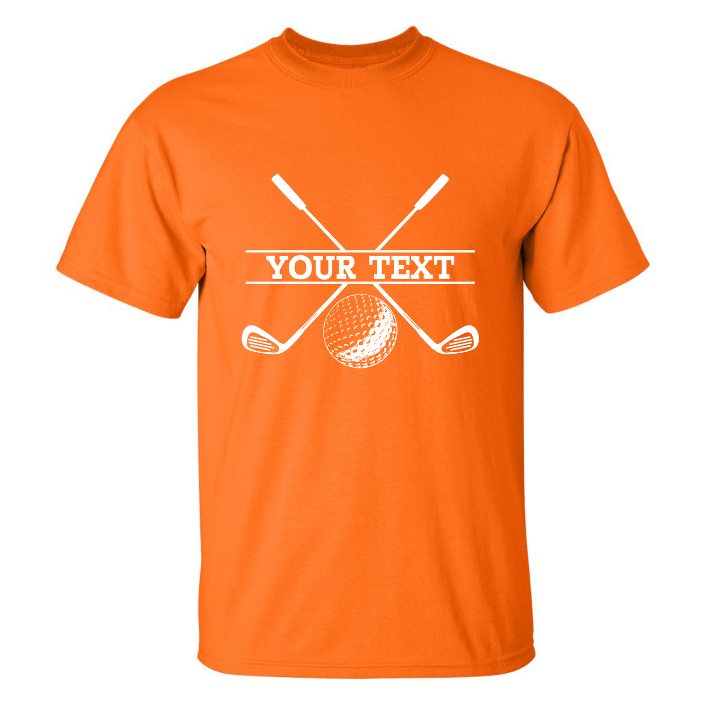 Personalized Golf Ball Crossed Clubs YOUR NAME Print Design T-Shirt