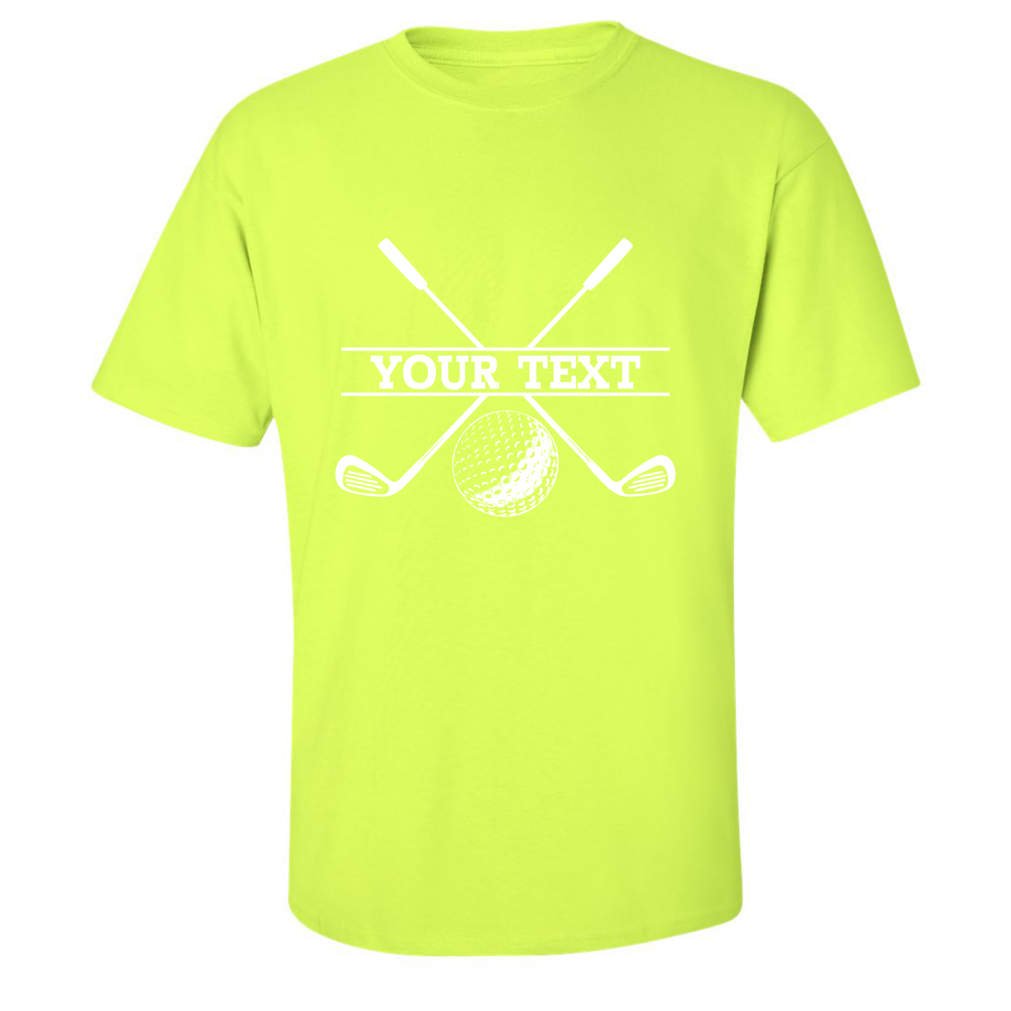 Personalized Golf Ball Crossed Clubs YOUR NAME Print Design T-Shirt
