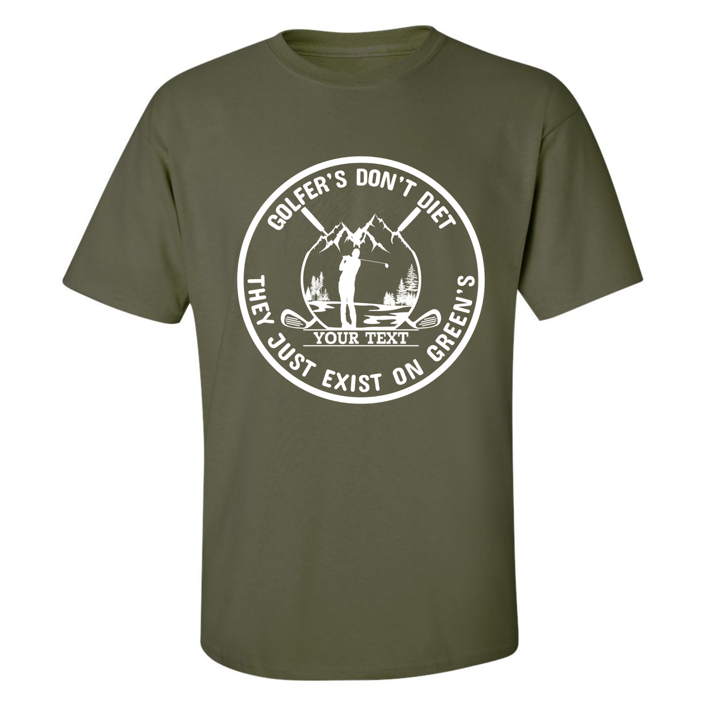 Golfers Don't Diet Custom Name Funny Swinging Golfer Golfing Quote T-Shirt