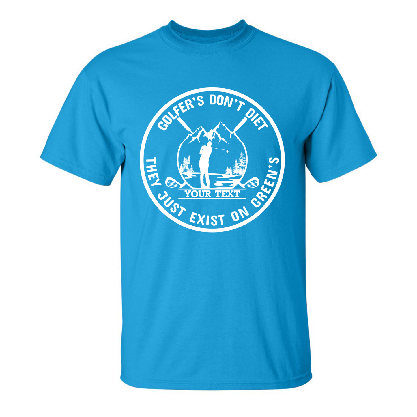 Golfers Don't Diet Custom Name Funny Swinging Golfer Golfing Quote T-Shirt