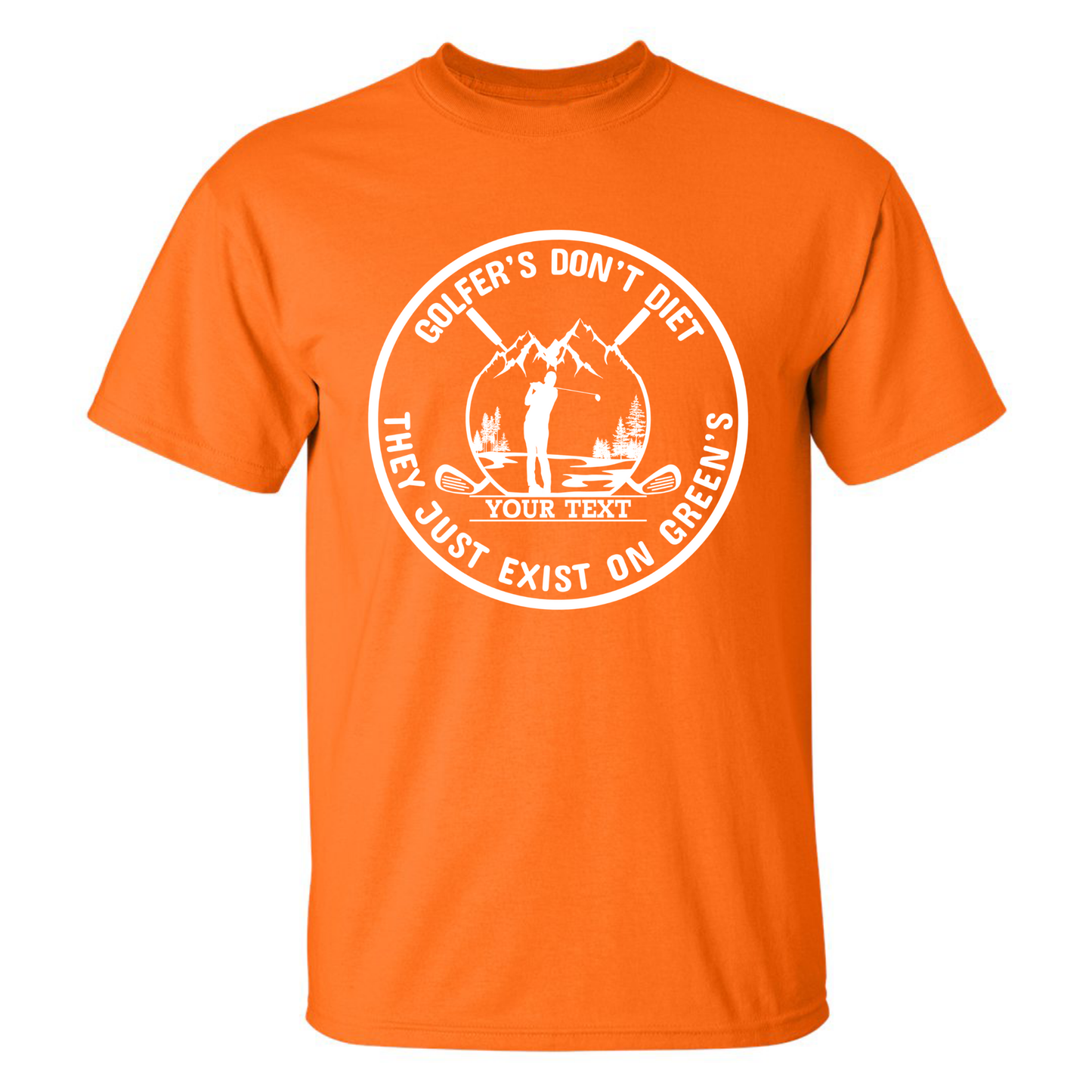 Golfers Don't Diet Custom Name Funny Swinging Golfer Golfing Quote T-Shirt