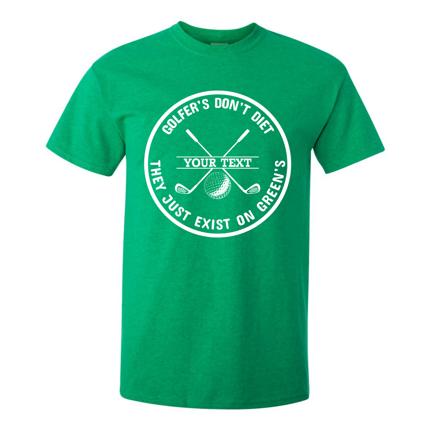 Golfers Don't Diet Personalized Name Funny Golf Clubs Ball Golfing T-Shirt