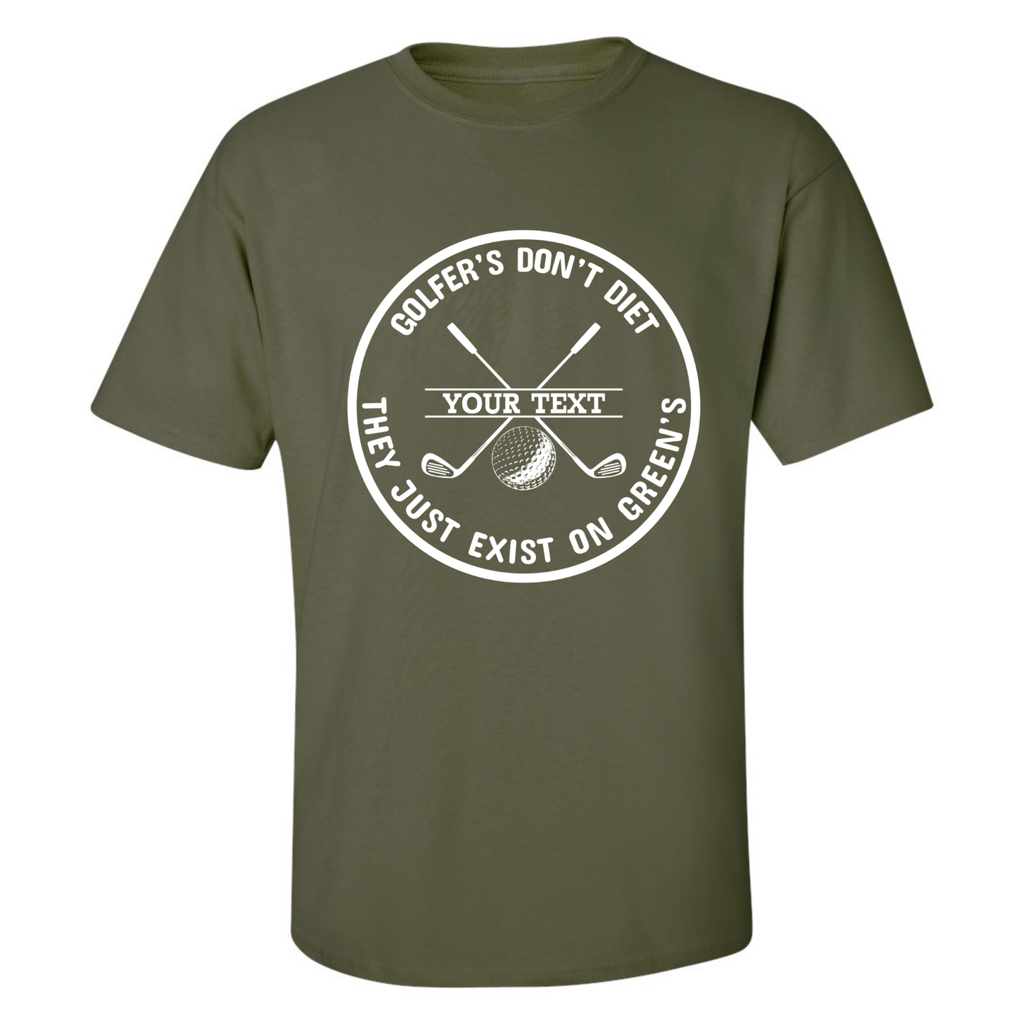 Golfers Don't Diet Personalized Name Funny Golf Clubs Ball Golfing T-Shirt