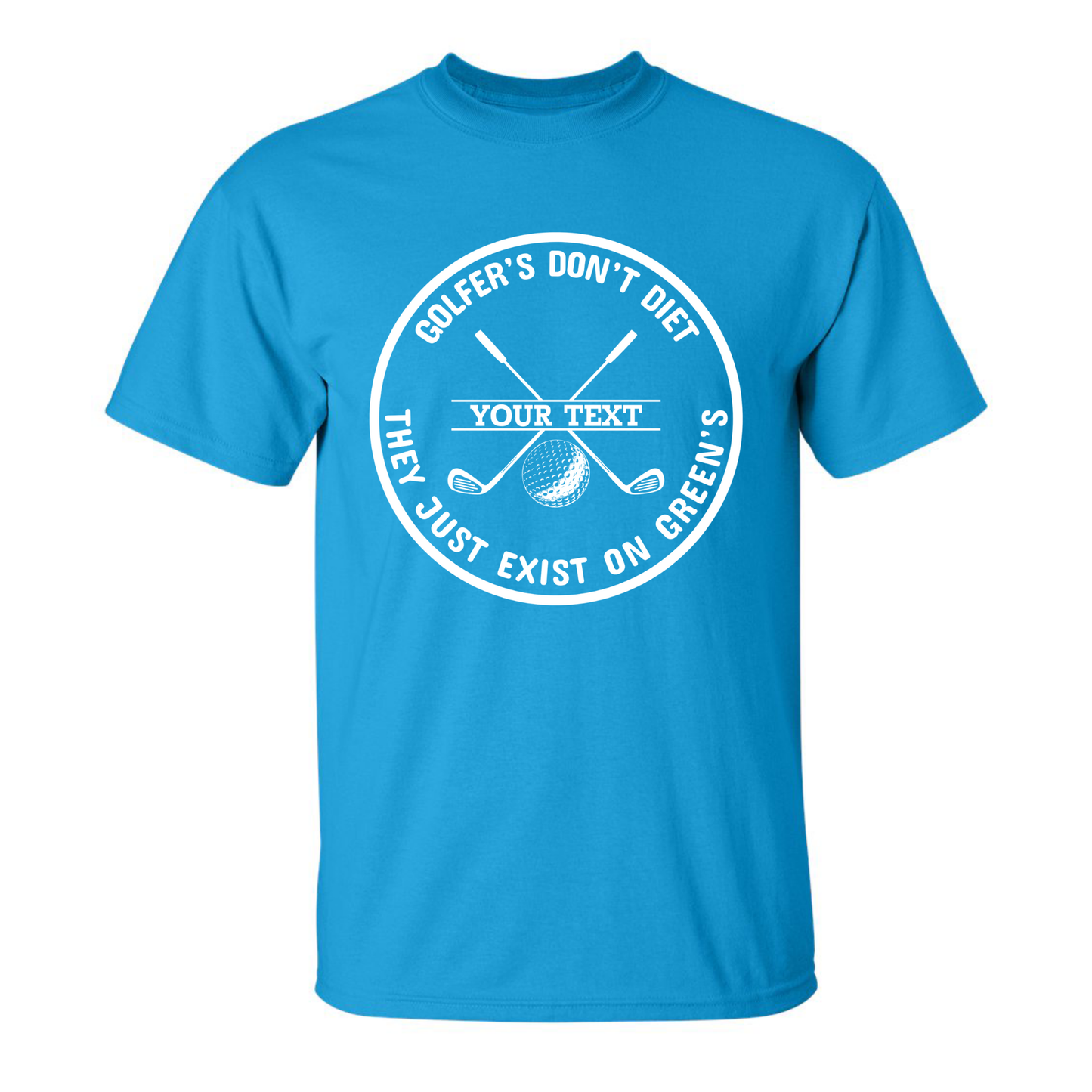 Golfers Don't Diet Personalized Name Funny Golf Clubs Ball Golfing T-Shirt