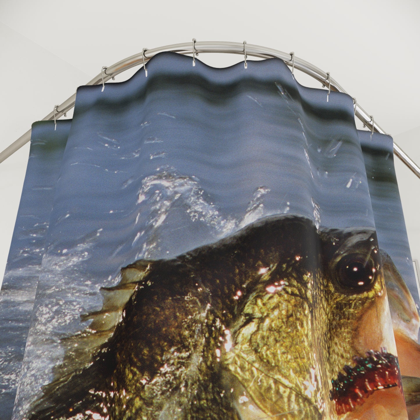 Fishing Jumping Fish Lure Shower Curtain Fisherman Bathroom Decor Gift