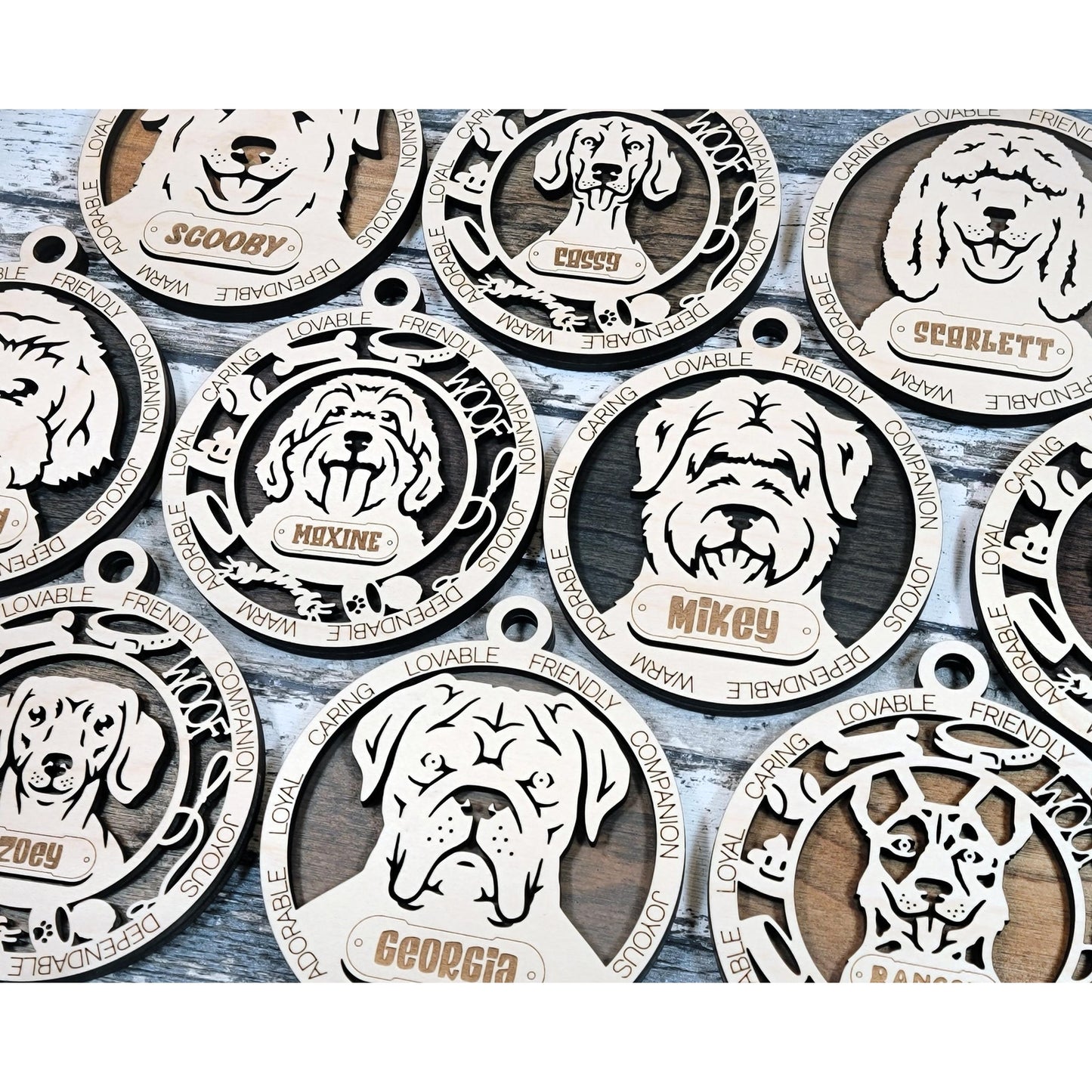 Pet Lovers Adorable DOG Ornaments P2 Custom Pets Name Christmas Gift