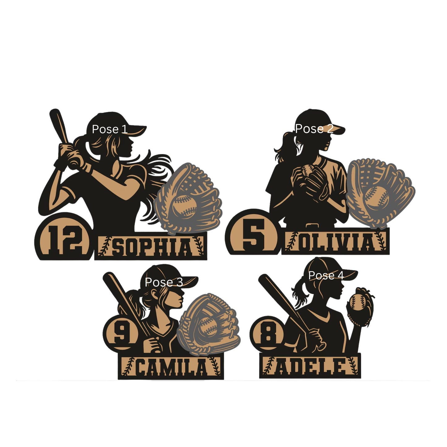 Personalized SOFTBALL GIRL Baseball Sign Laser Engraved Gift Custom Plaque