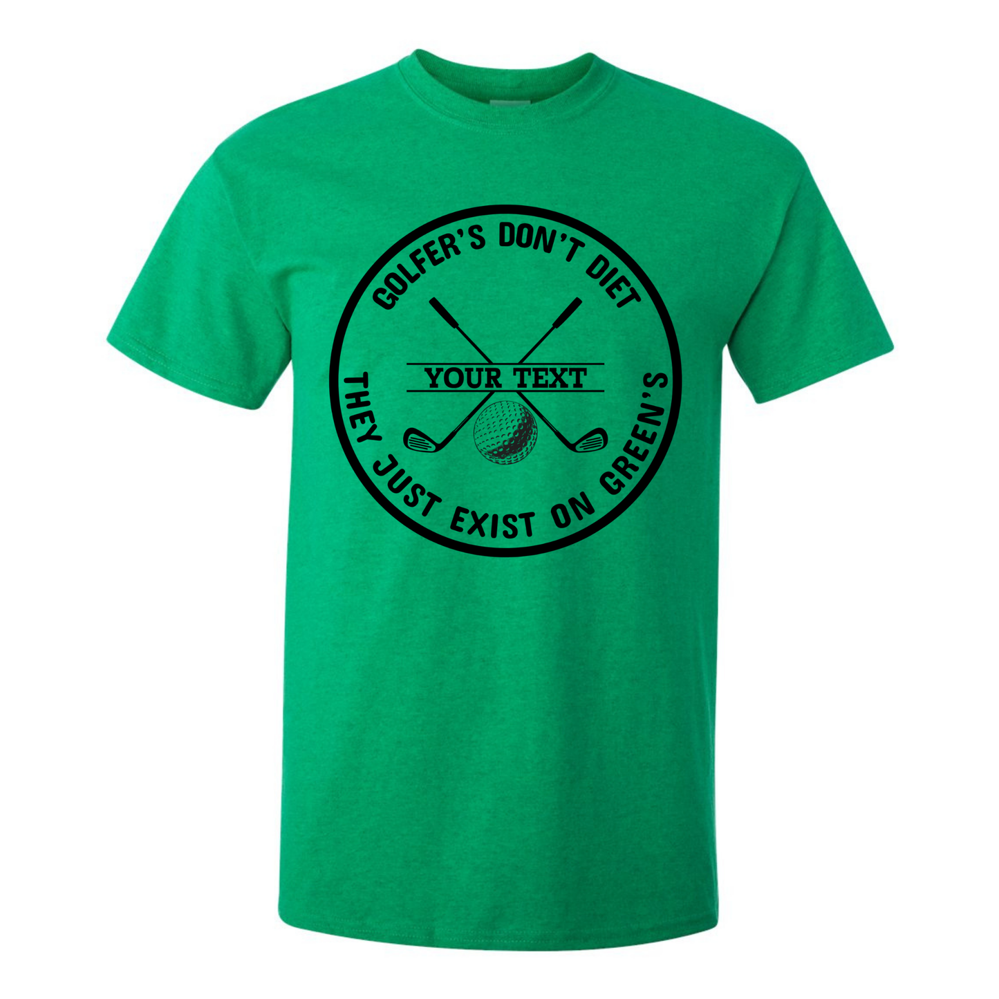 Golfers Don't Diet Personalized Name Funny Golf Clubs Ball Golfing T-Shirt