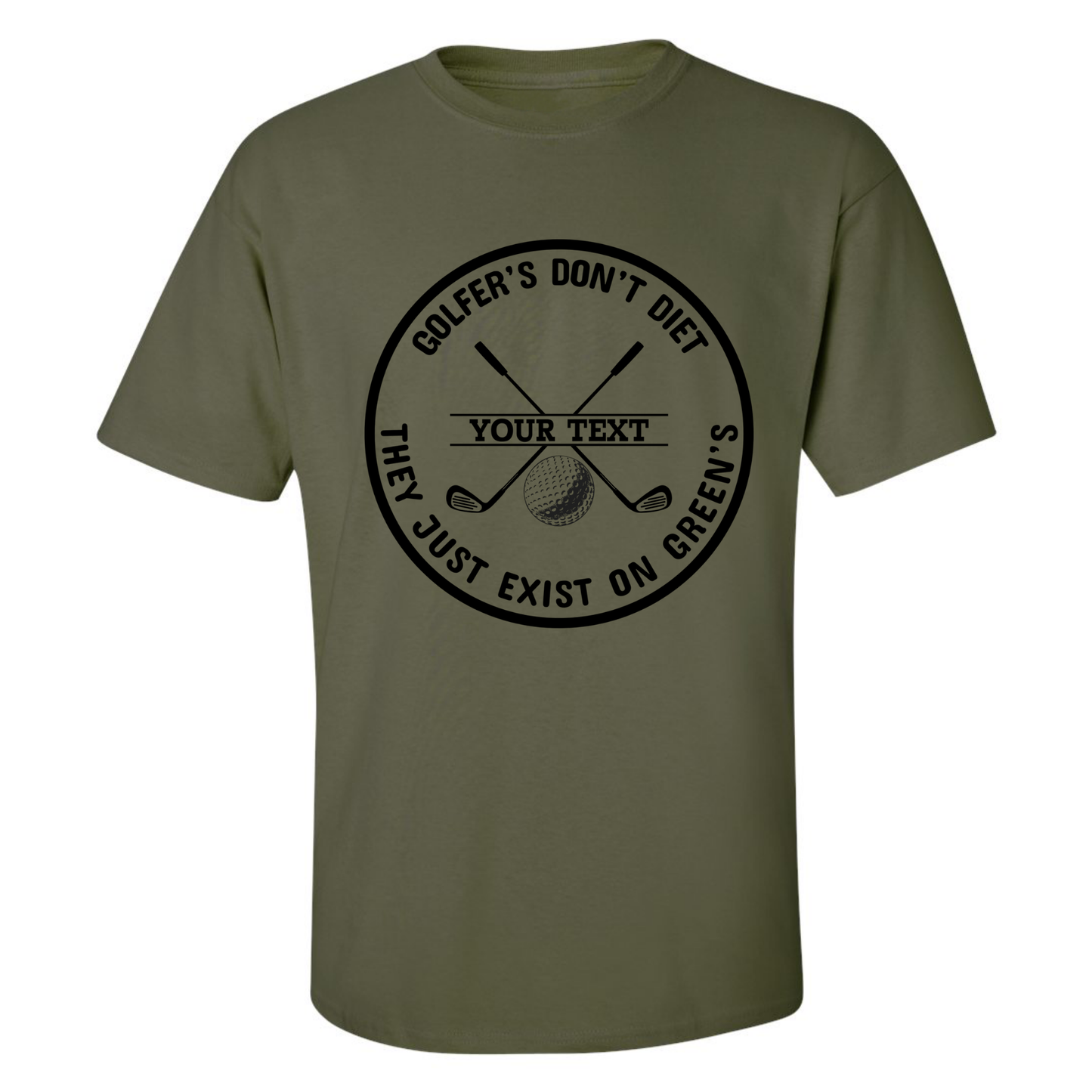 Golfers Don't Diet Personalized Name Funny Golf Clubs Ball Golfing T-Shirt