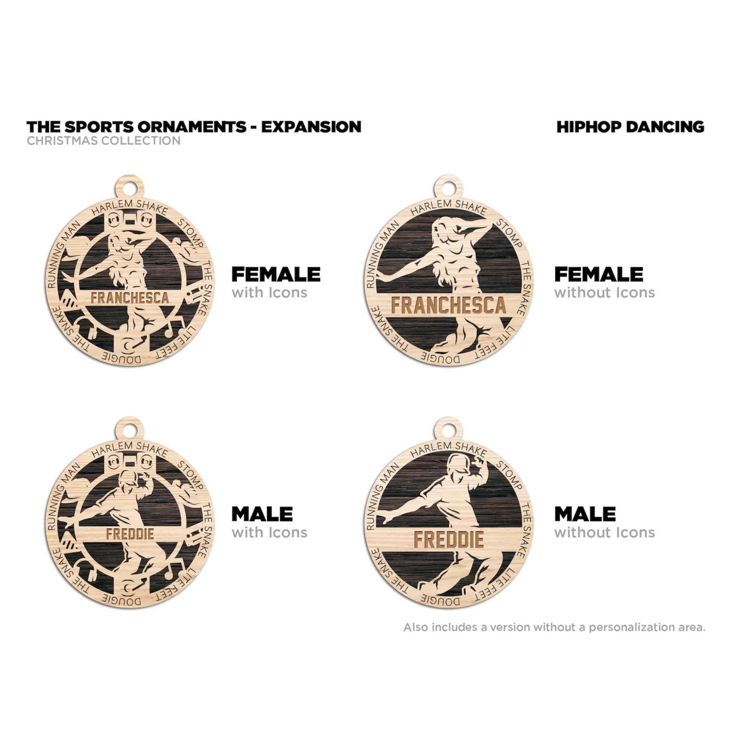 Personalized HIP HOP DANCER Ornament Male or Female Custom Name Gift