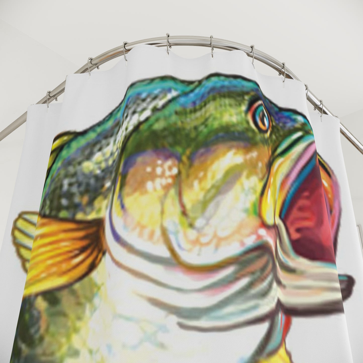 Fishing Jumping Fish Colorful Shower Curtain Fisherman Bathroom Decor Gift