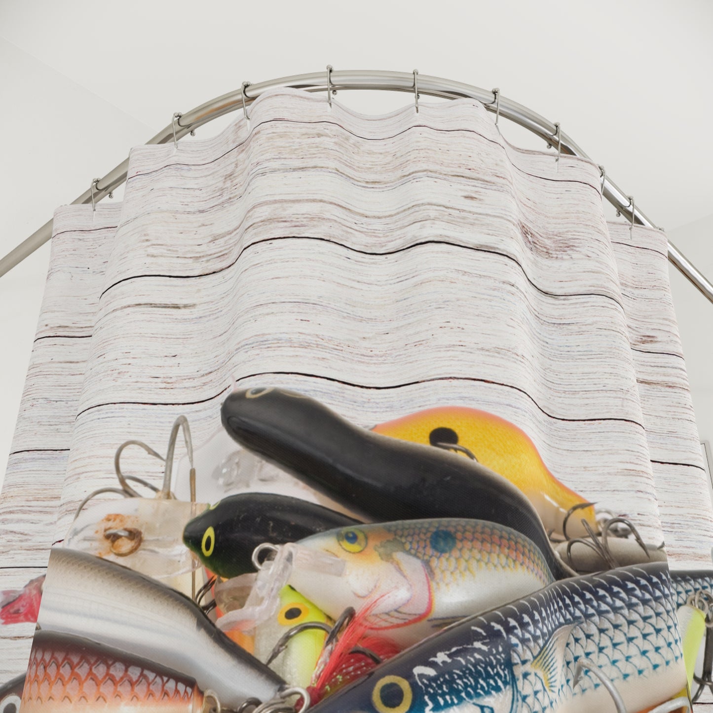 Fishing Lures Shower Curtain Fish Fisherman Bathroom Decor Gift