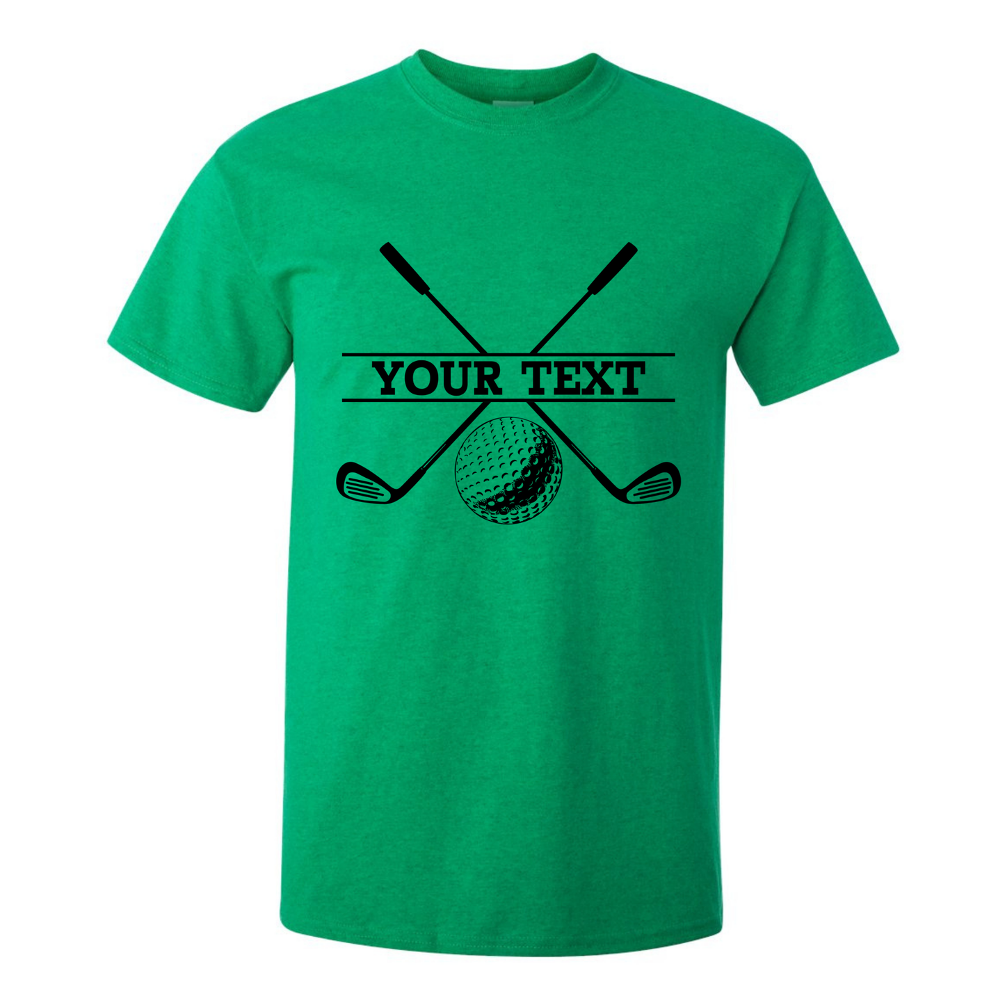 Personalized Golf Ball Crossed Clubs YOUR NAME Print Design T-Shirt