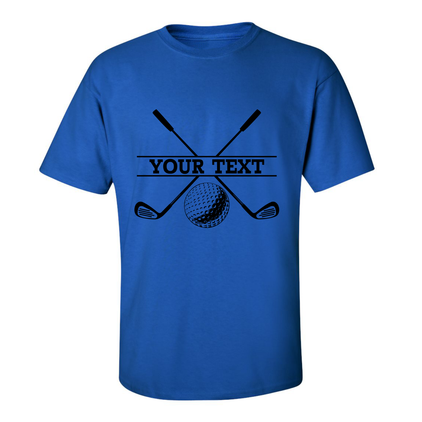 Personalized Golf Ball Crossed Clubs YOUR NAME Print Design T-Shirt