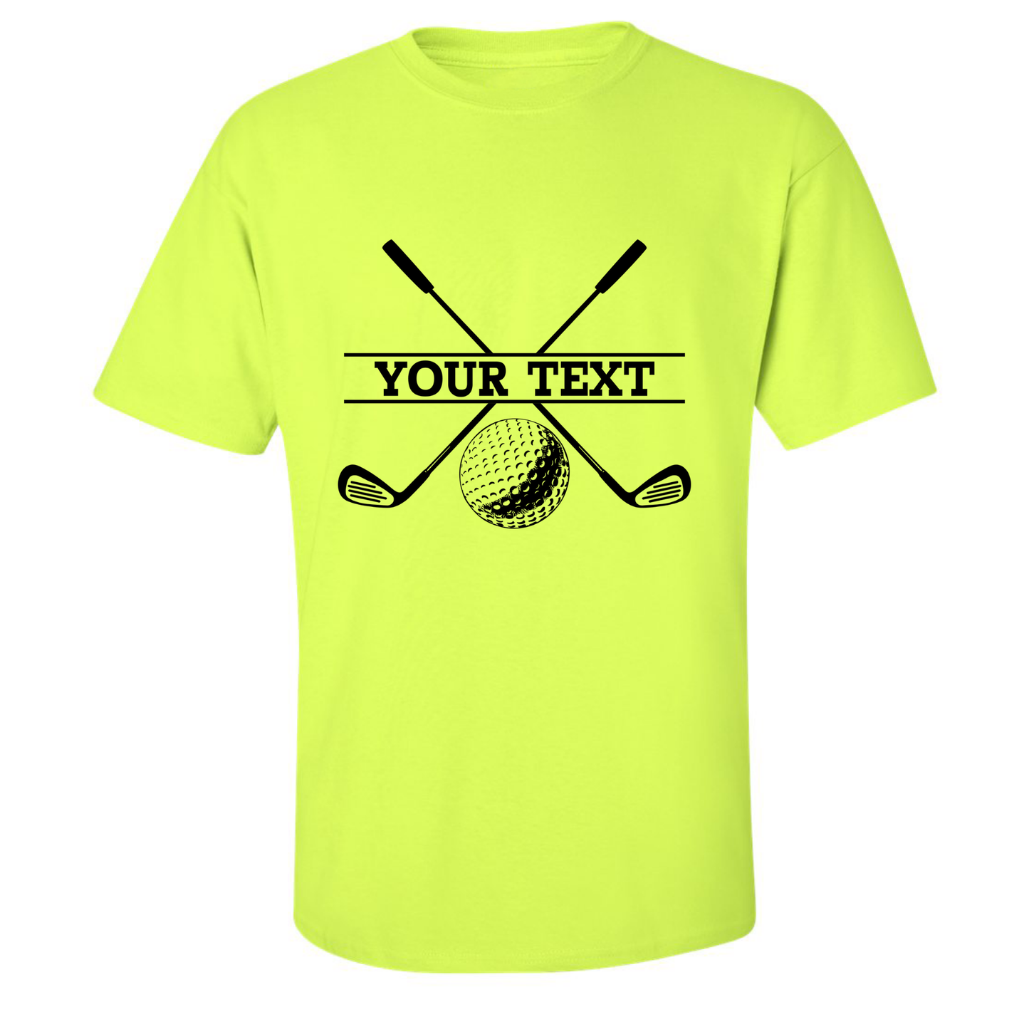 Personalized Golf Ball Crossed Clubs YOUR NAME Print Design T-Shirt