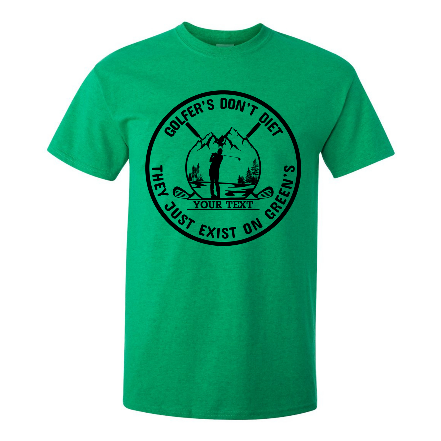 Golfers Don't Diet Custom Name Funny Swinging Golfer Golfing Quote T-Shirt