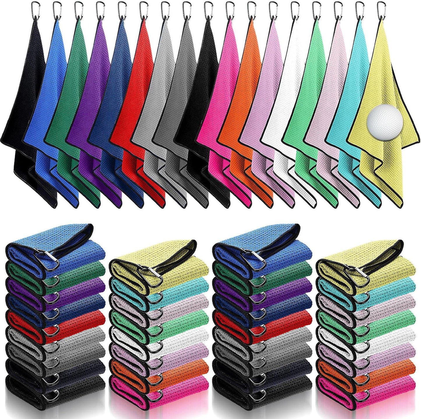 Custom Golf Towel Customized W/YOUR LOGO Vinyl Grommet Clip On CHOOSE COLOR/LOGO