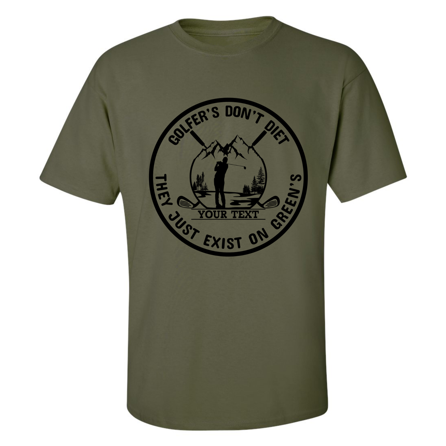 Golfers Don't Diet Custom Name Funny Swinging Golfer Golfing Quote T-Shirt