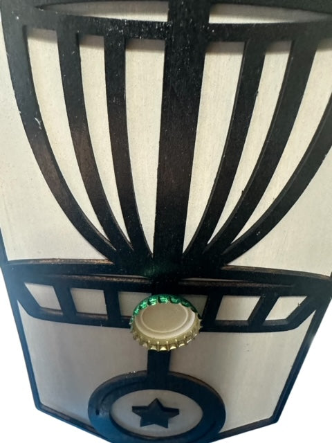 Disc Golf PERSONALIZED Magnetic Basket Bottle Opener Wall Mount Discgolfer Gift