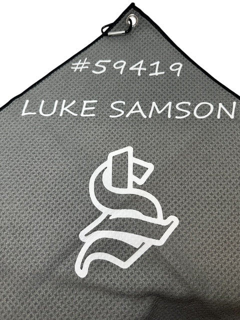Custom Golf Towel Customized W/YOUR LOGO Vinyl Grommet Clip On CHOOSE COLOR/LOGO