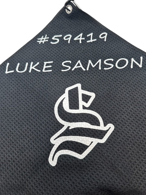 Custom Golf Towel Customized W/YOUR LOGO Vinyl Grommet Clip On CHOOSE COLOR/LOGO