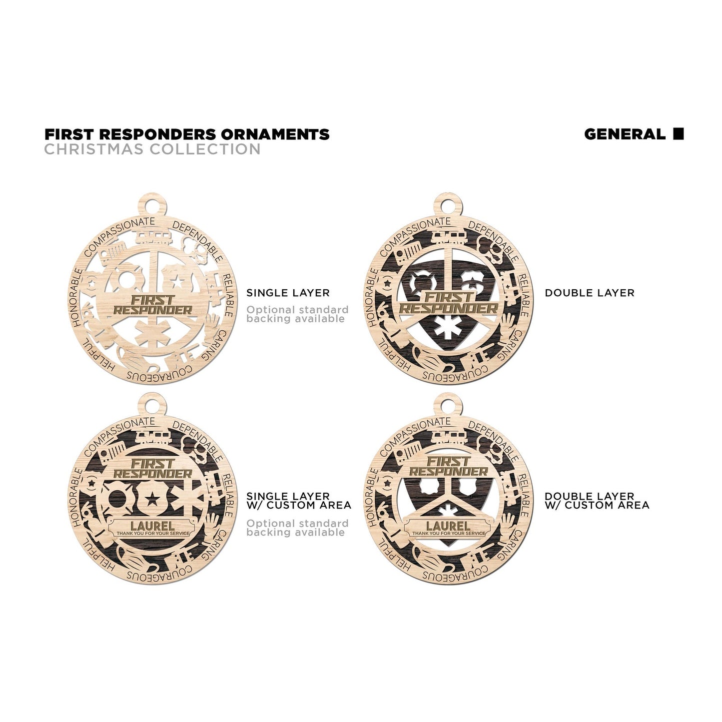 FIRST RESPONDER Ornament Personalized First Responders Christmas Gift