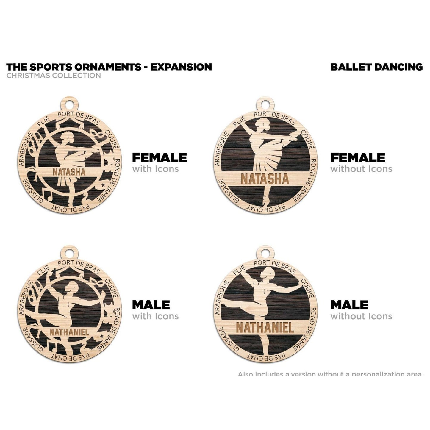 Personalized BALLET DANCER Ornament Male or Female Custom Name Gift