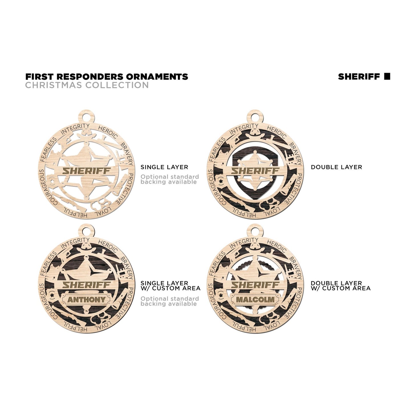 SHERIFF Ornament Personalized First Responder Christmas Gift