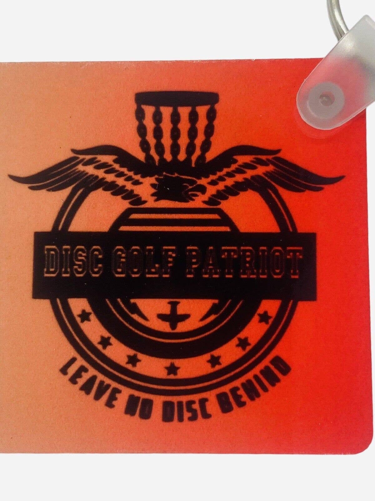 Disc Golf Keychain DISCGOLF PATRIOT Orange Red Gradient Custom Made Key Ring