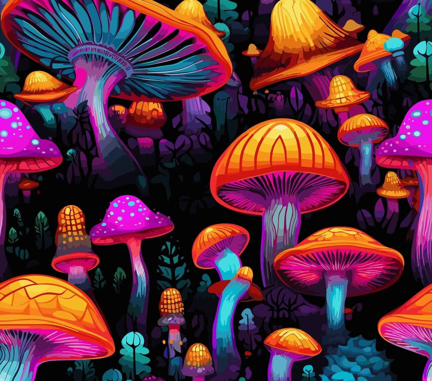 Neon Mushroom- 20oz Straight Skinny Tumbler Stainless Custom Drinkware Gift