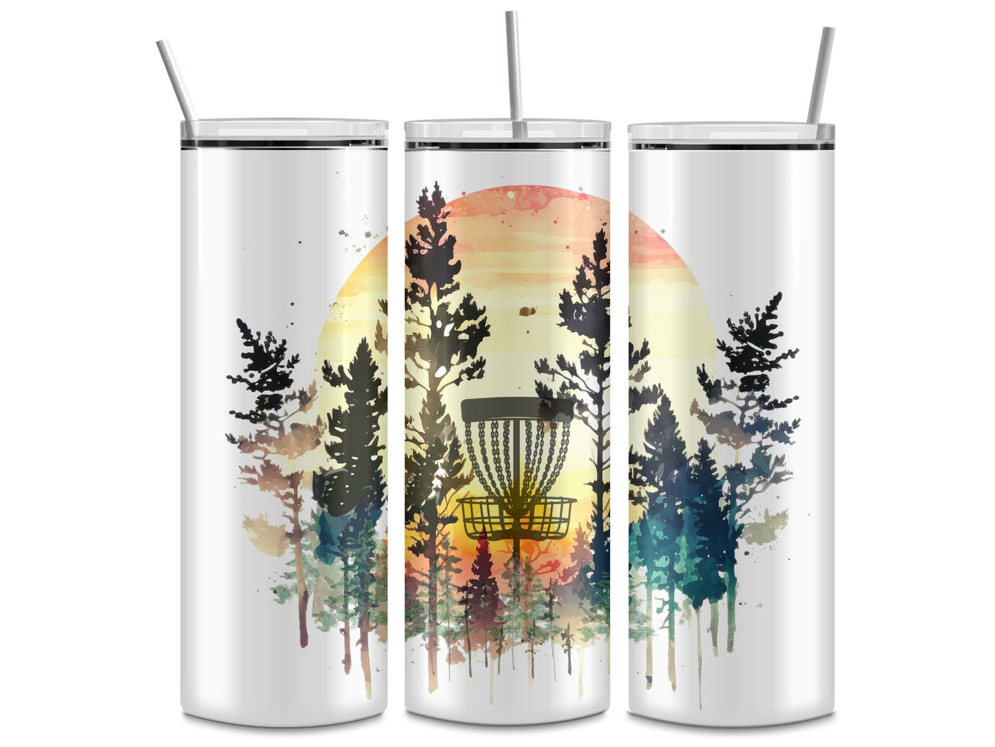DISC GOLF Scenic Stainless Steel Custom 20oz Tumbler W/ Lid & Straw Drinkware