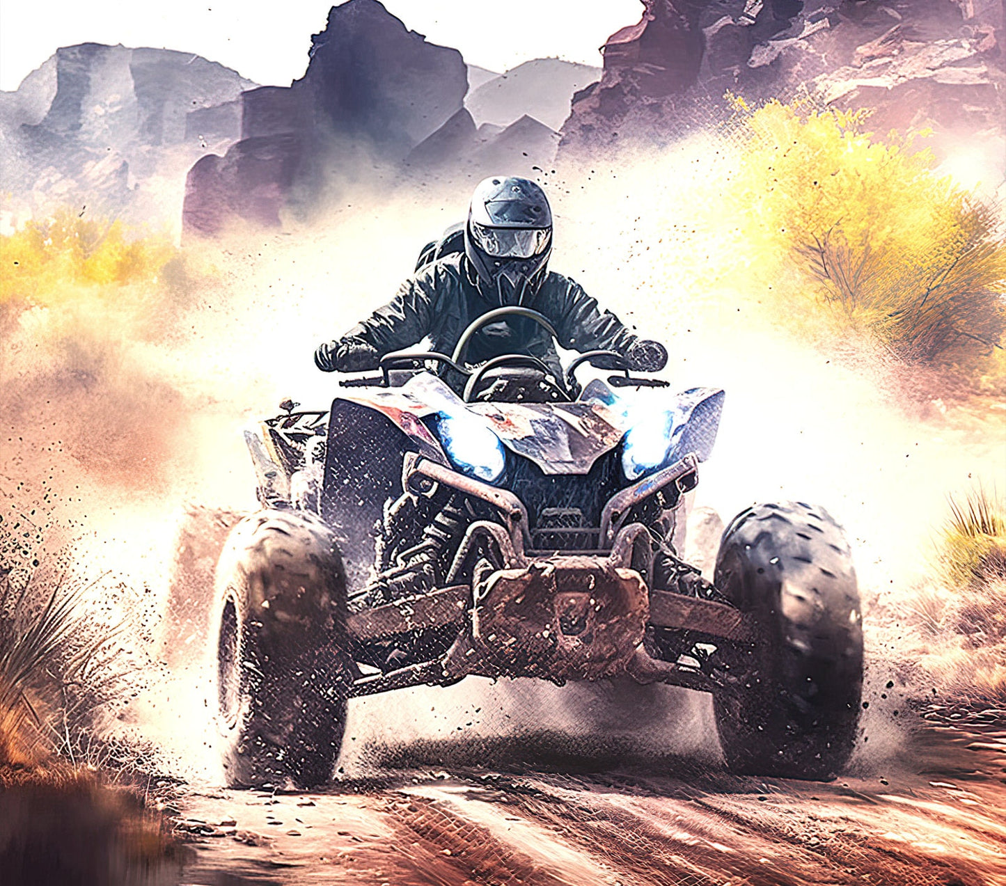 ATV 4 Wheeler QUAD Stainless Steel Custom 20oz Tumbler W/ Lid & Straw Drinkware