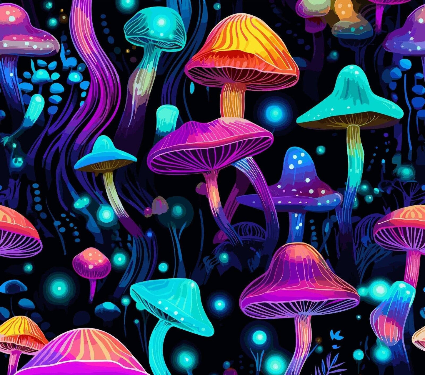 Bright Mushroom- 20oz Straight Skinny Tumbler Stainless Custom Drinkware Gift