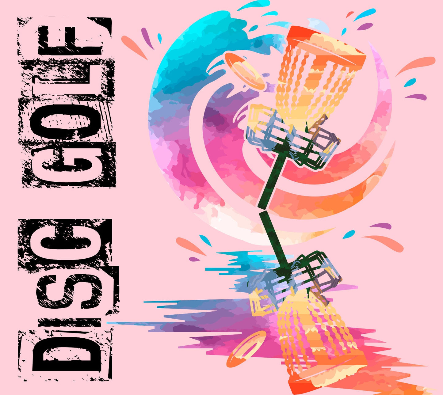 DISC GOLF Pink Stainless Steel Custom 20oz Tumbler W/ Lid & Straw Drinkware