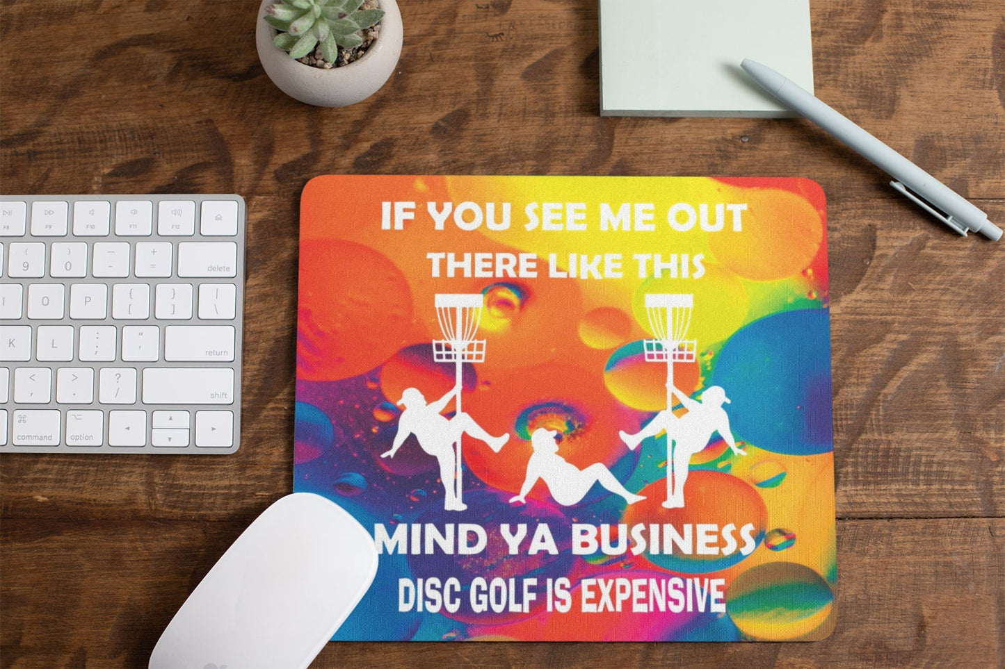 Disc Golf Funny Stripper Man PSYCHADELIC Mousepad Mouse Pad Computer Golf Gift
