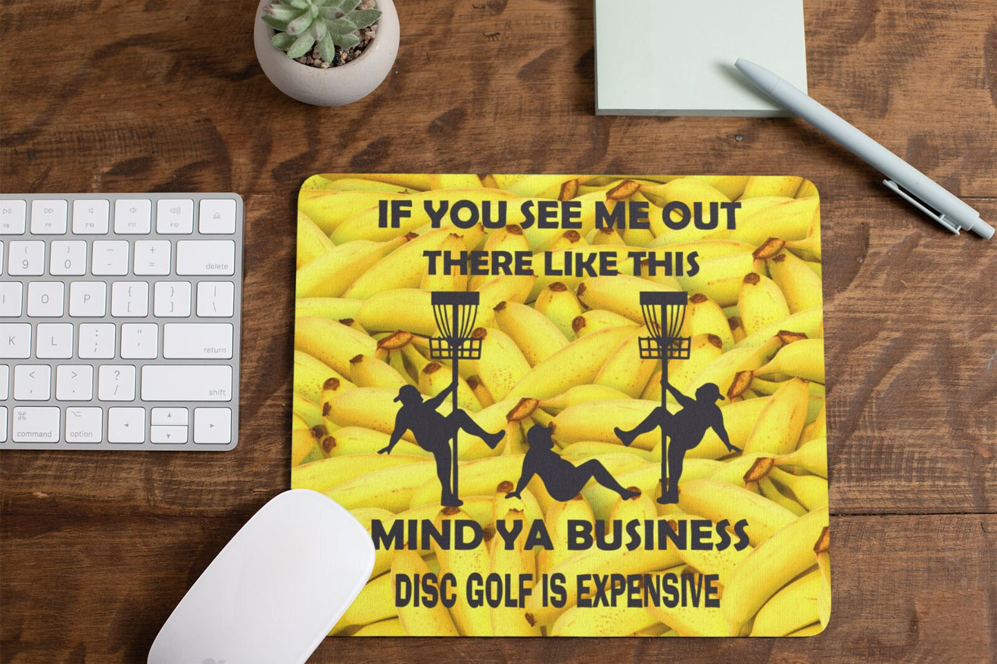 Disc Golf Funny Stripper Man BANANAS Mousepad Mouse Pad Computer Golf Gift