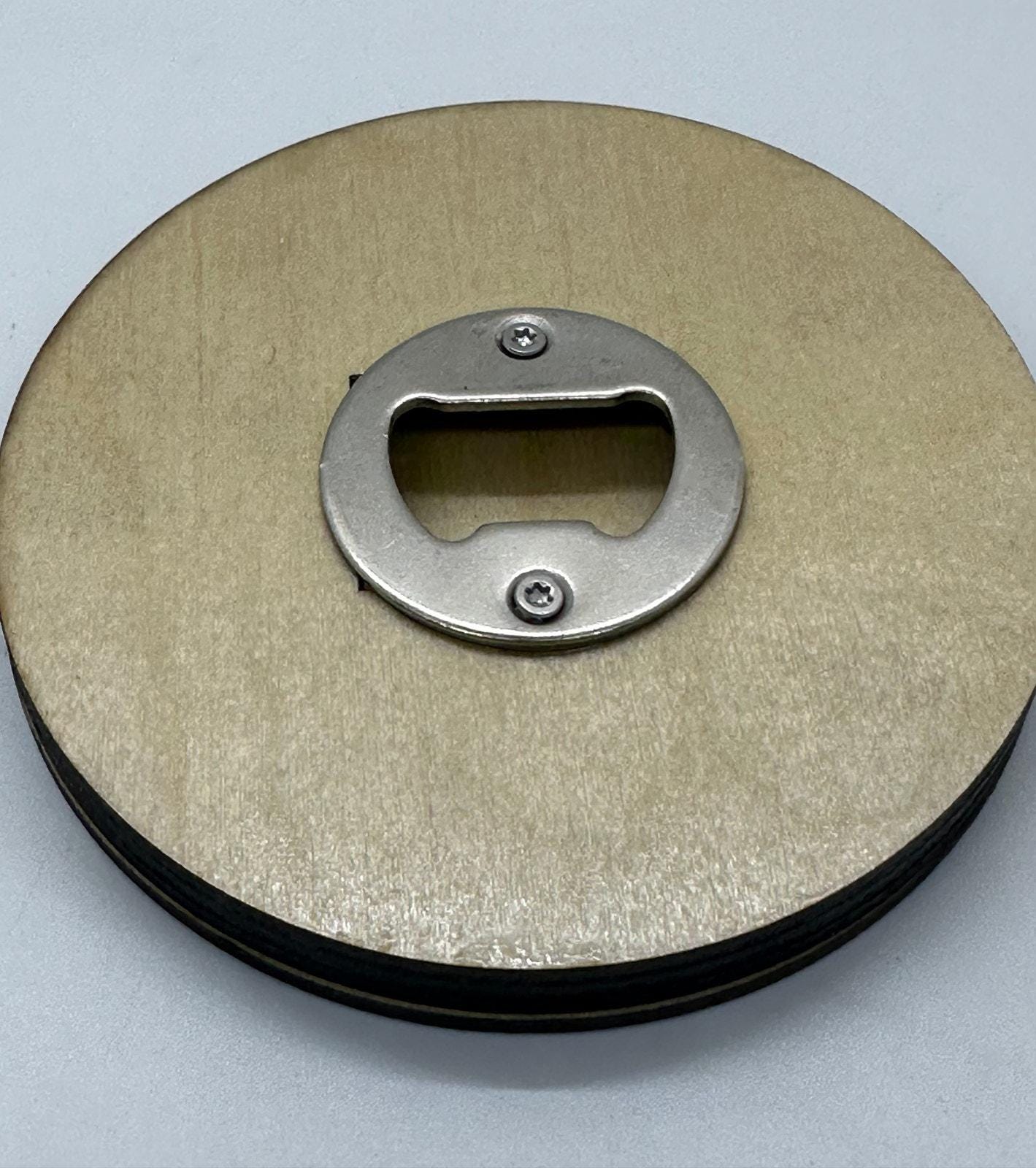 Disc Golf Mini Wood Laser Engraved Bottle Opener 4" Discgolf Scene