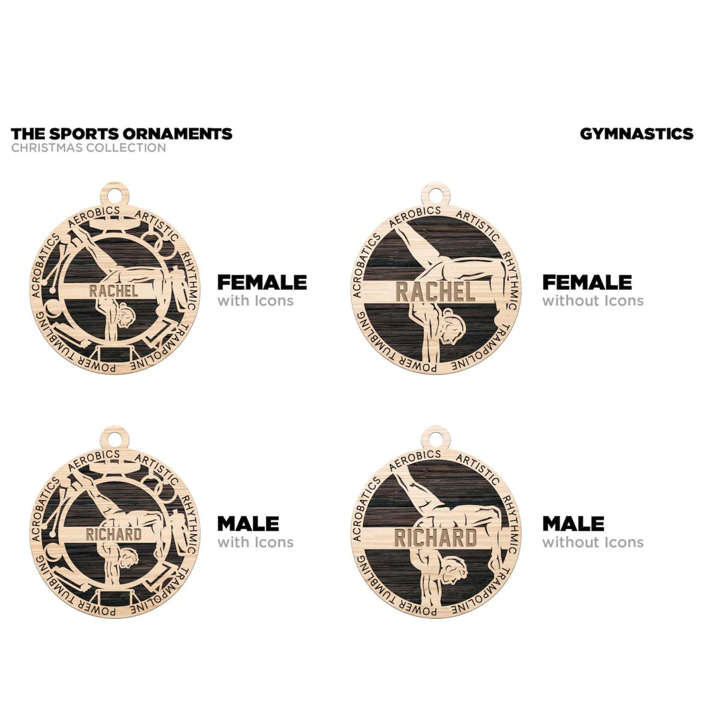 Personalized GYMNASTICS GYMNAST Ornament Male or Female Custom Name Gift