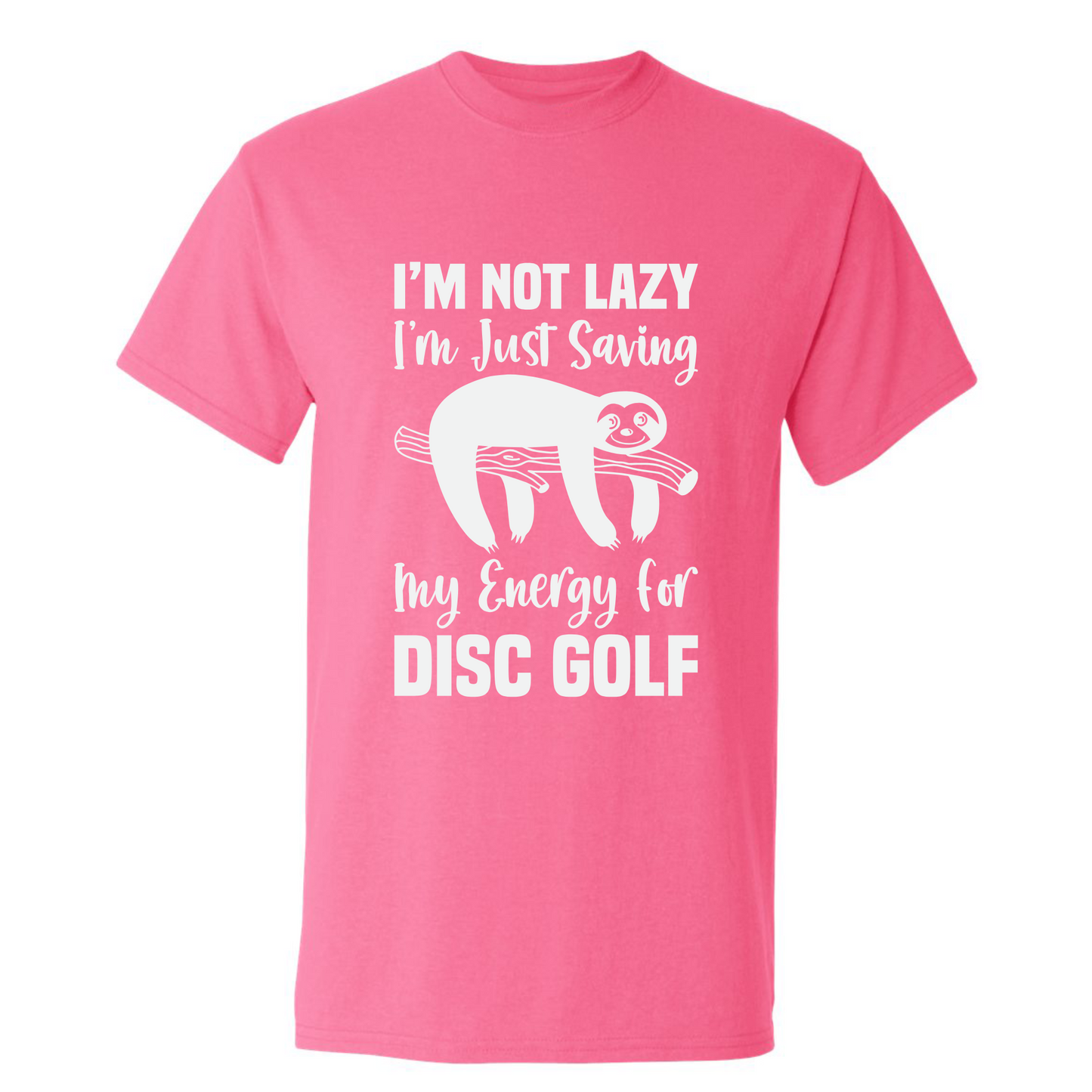 Disc Golf Shirt LAZY SLOTH Funny Discgolfing Graphic T Shirt
