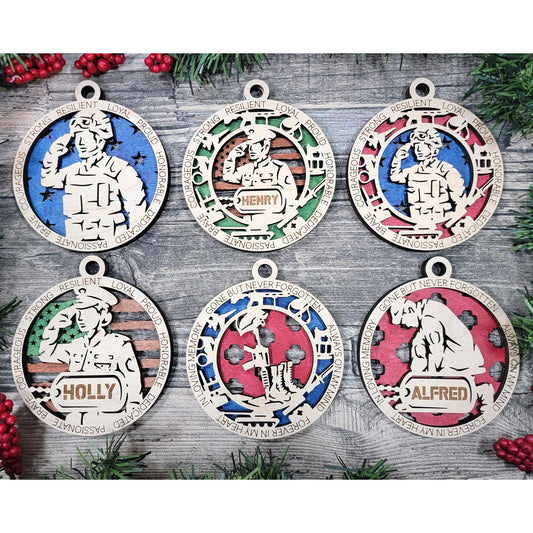 Marines Inspired Military Hero Ornament Veteran Christmas Gift USMC Personalized