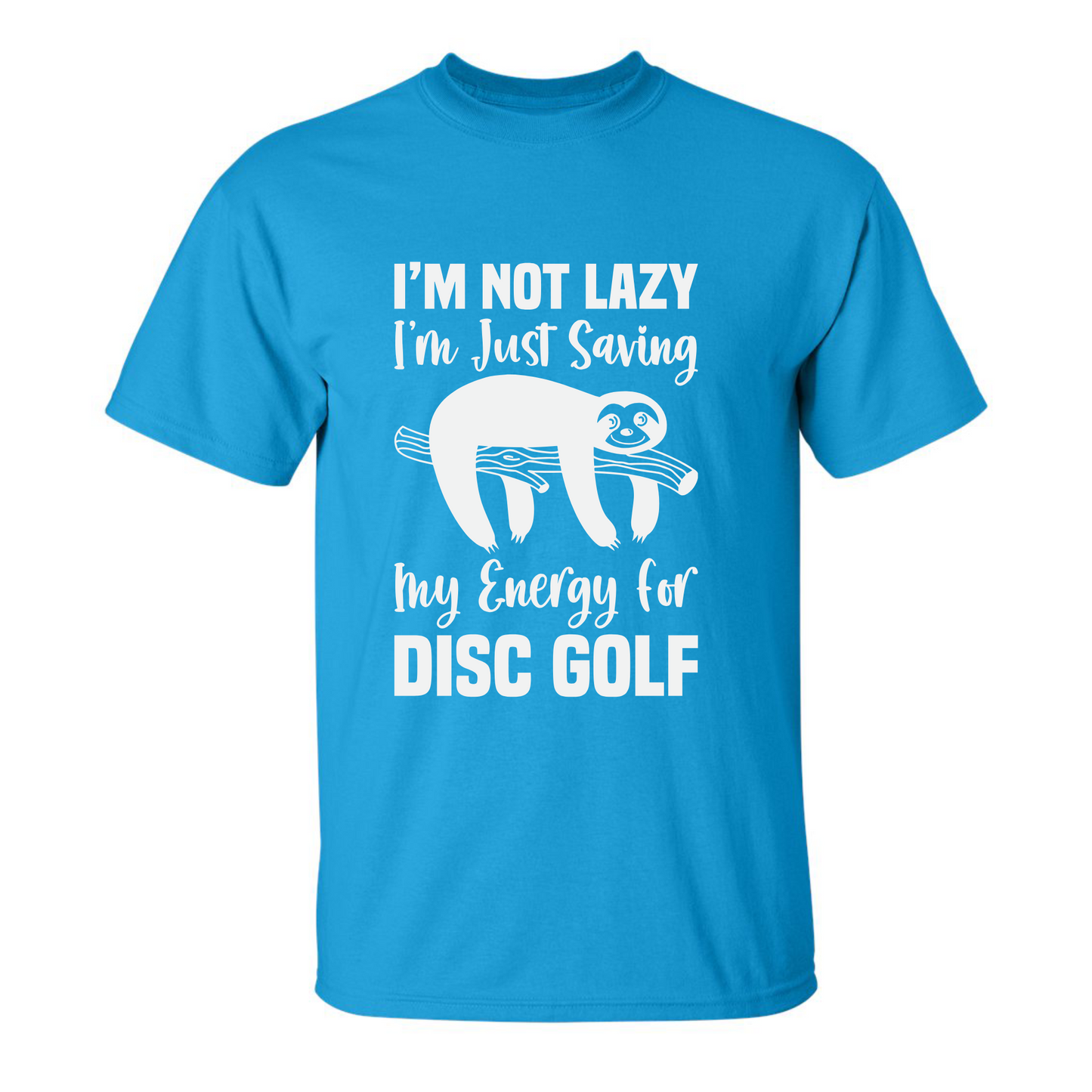Disc Golf Shirt LAZY SLOTH Funny Discgolfing Graphic T Shirt