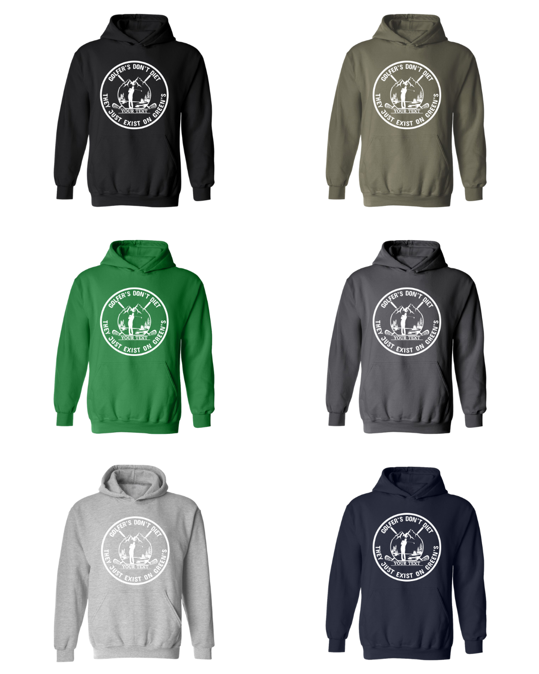 Golf Hoodie Golfers Don't Diet Custom Name Funny Swinging Golfer Golfing Sweatshirt