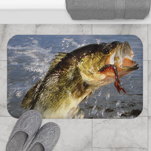 Fishing Jumping Fish Lure Colorful Fisherman Bath Mat Gift Bathroom Decor