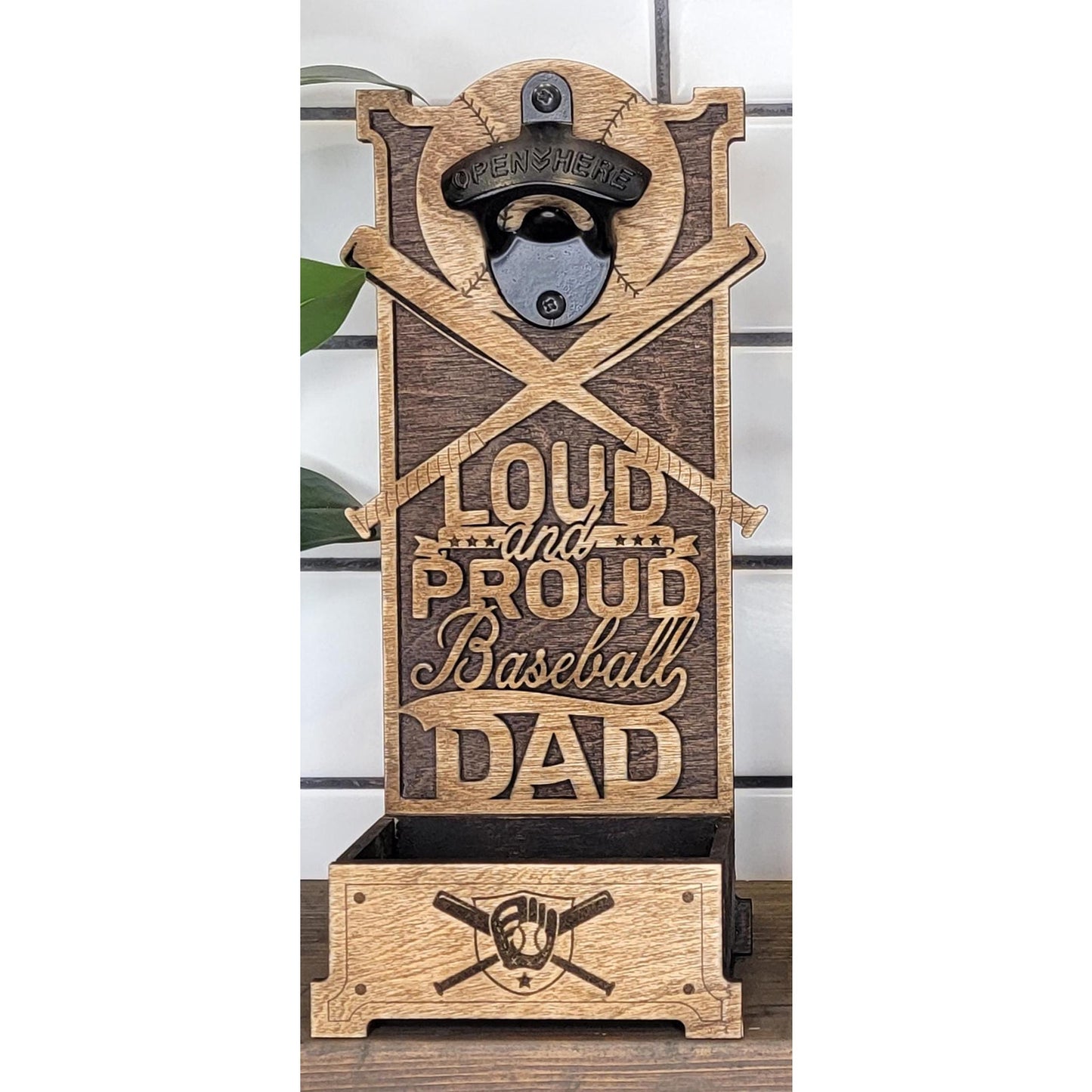 FOOTBALL Dad Loud Proud Custom Bottle Opener Sports Dad Wall Mounted Gift