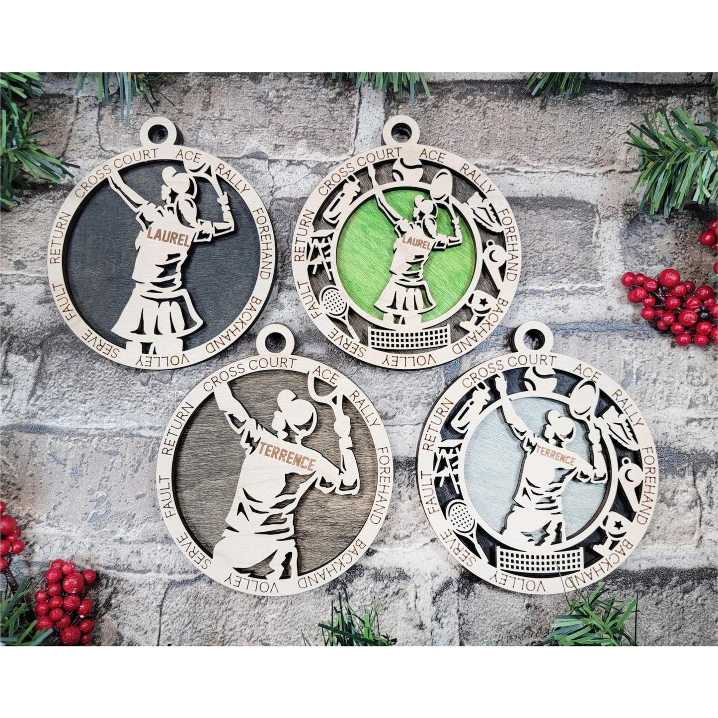 Personalized TENNIS PLAYER Ornament Male or Female Custom Name Gift