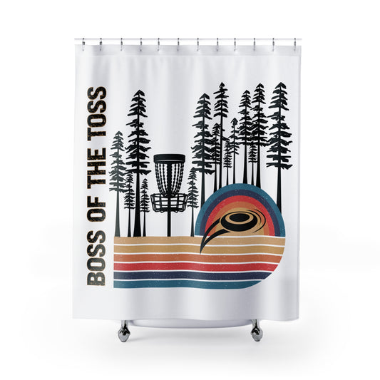 Disc Golf Boss Of The Toss Polyester Shower Curtain Discgolf Discgolfer Bathroom Decor Gift