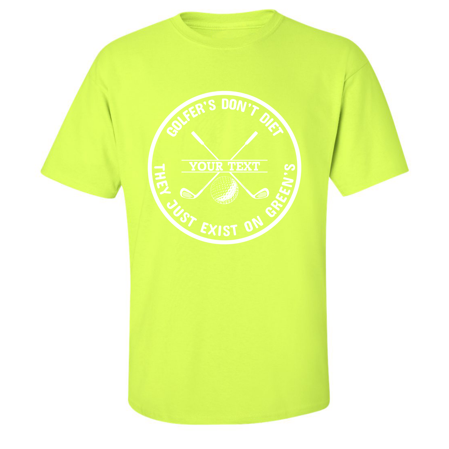 Golfers Don't Diet Personalized Name Funny Golf Clubs Ball Golfing T-Shirt